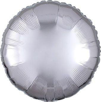 18" Metallic Silver Round Helium Foil Balloon (5 Pack) #36805