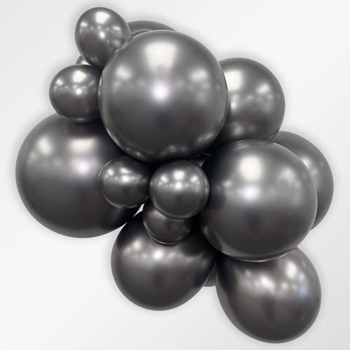 24" Sempertex Silk Midnight Grey Balloons 1 count #59597
