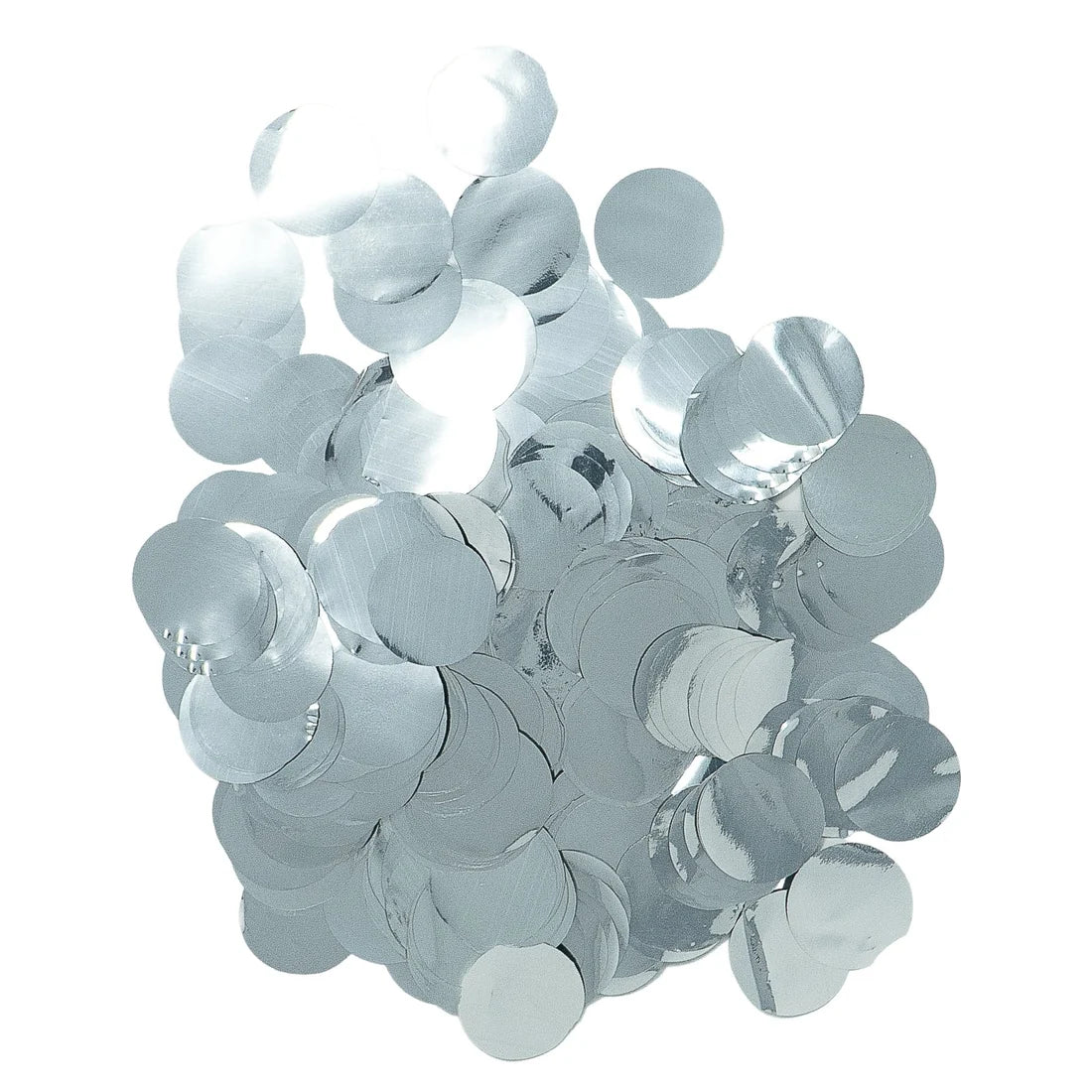 Confetti 1" SILVER Metallic Circles Confetti 1LB Bag #2597