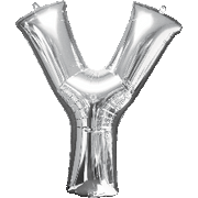 16" Mini Silver Letter Y Balloon Self Sealing #33060