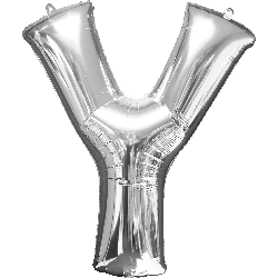 16" Mini Silver Letter Y Balloon Self Sealing #33060