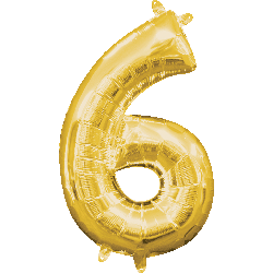 16" Mini Gold # 6 Balloon Air Fill Only