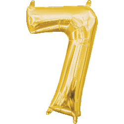 16" Mini Gold #7 Balloon Air Fill Only