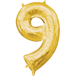 16" Mini Gold # 9 Balloon Air Fill Only