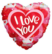 18" I Love You Heart Shape Helium Foil Balloon (5 Pack) #18342
