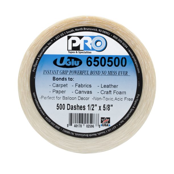 Pro Tapes UGlu 650 Dash Boxed Roll 1/2"x5/8" 500 Count Pack
