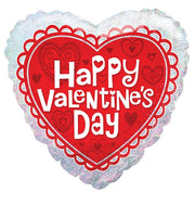 18" HVD Holographic Hearts Balloons 5PACK #81176