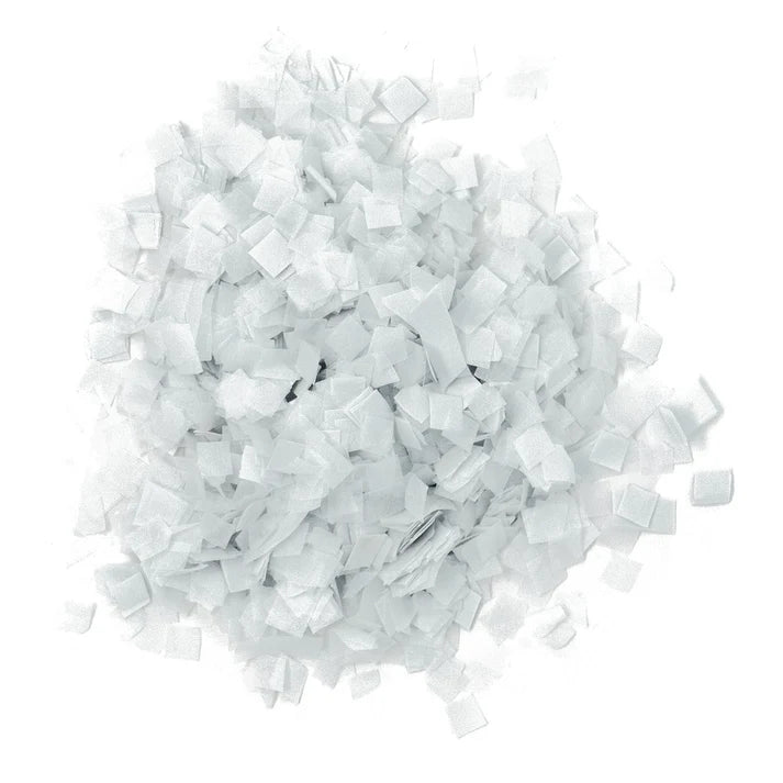 Confetti White Tissue Paper Miniature Confetti - Pixie Squares 1LB Bag