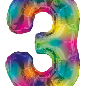 rainbow number balloons