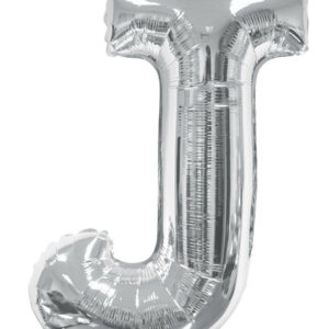 34" silver letter j mylar balloon