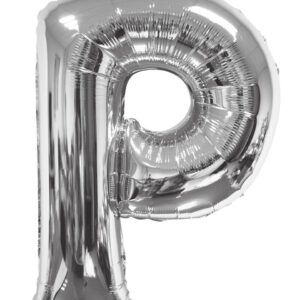 silver letters balloons p