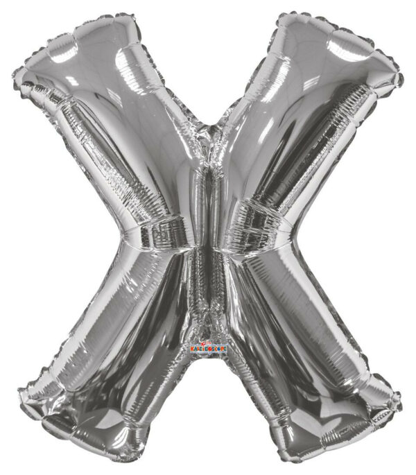 silver letter x balloon