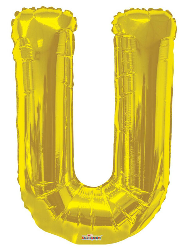 gold letter u balloon