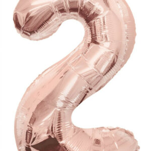 rose gold number balloons