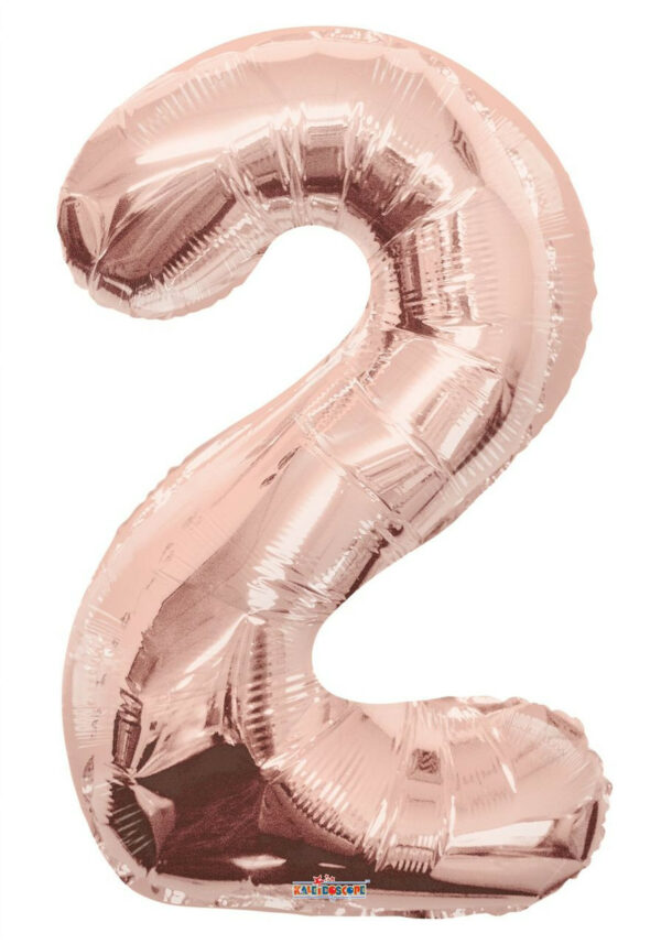 rose gold number balloons