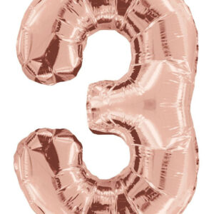 rose gold number balloons