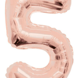 rose gold number balloons