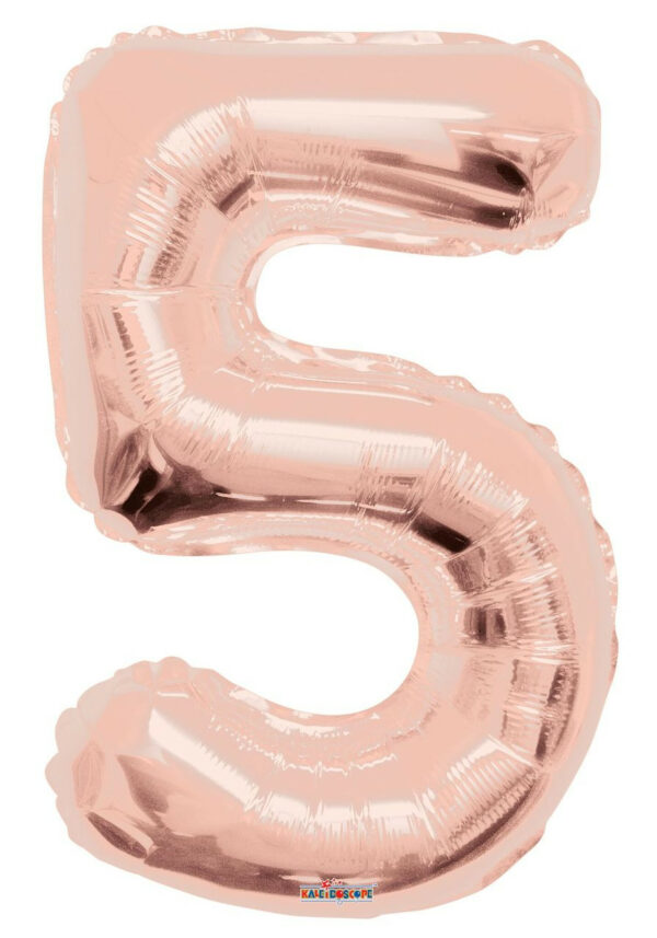 rose gold number balloons