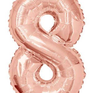 rose gold number balloons