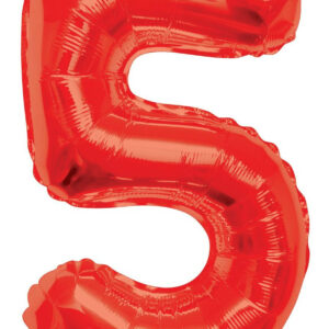 red number balloons, red number 5 balloon