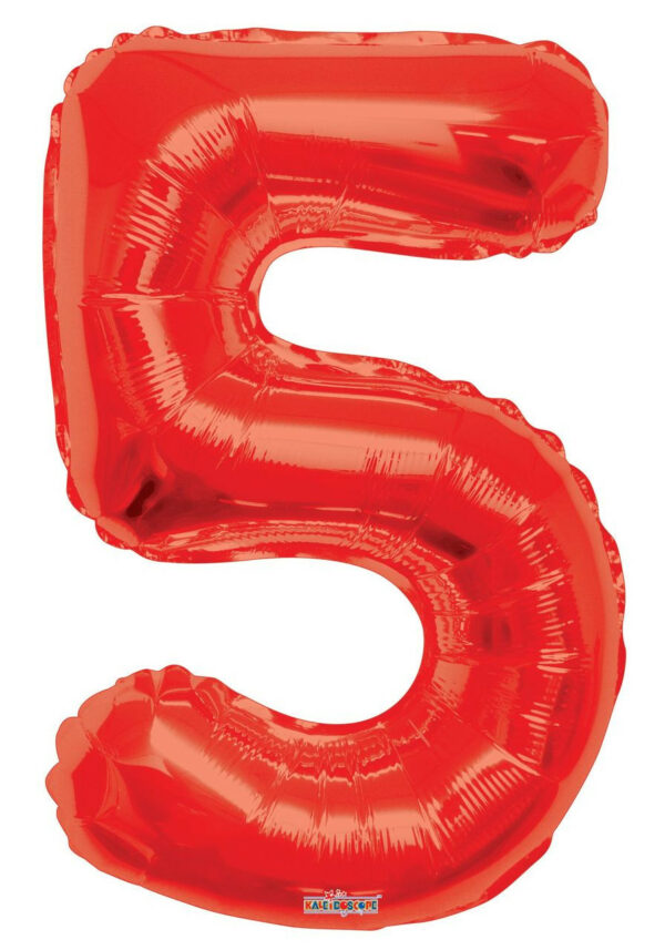 red number balloons, red number 5 balloon