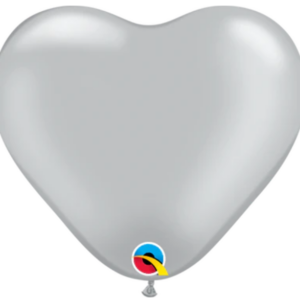 silver heart shape latex balloons