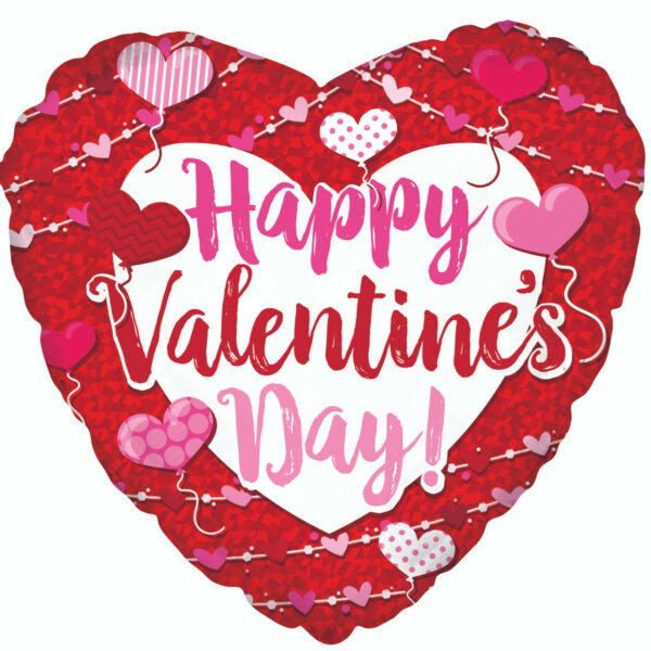 18" Happy Valentine's Day Big Type Hearts (5 PACK) #214082