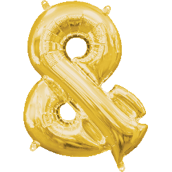 small gold ampersand balloon