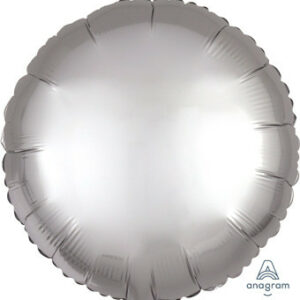 satin luxe silver circle balloon