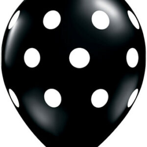 black balloon white polka dots