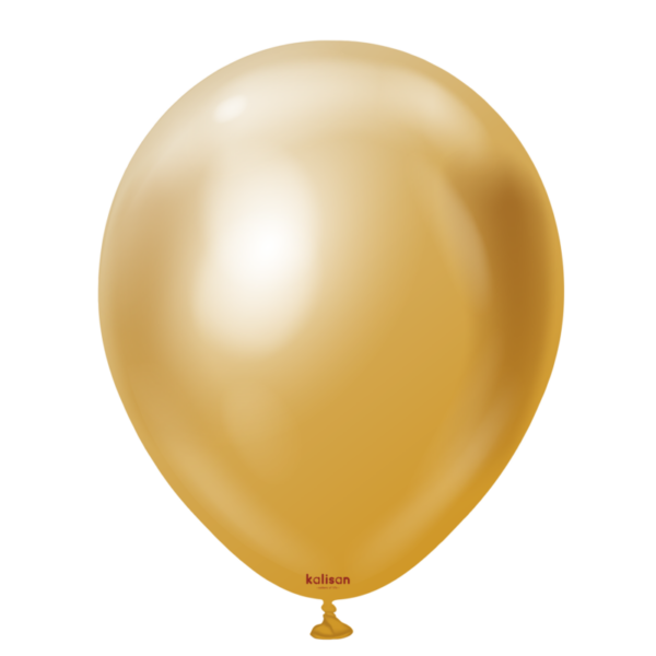 **12" Kalisan Mirror Gold Latex Balloons 25ct #50018