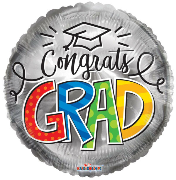 graduation balloons, silver graduation balloons