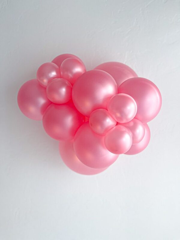 11" Tuf-Tex Metallic Shimmering Pink Latex Balloons 100ct #10038 - Image 2