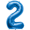 34" Blue Number Balloons