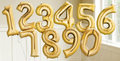 34" Gold Number Balloons