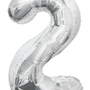 silver number 2 balloon