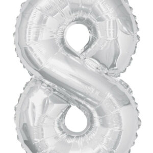 silver number 8 balloon