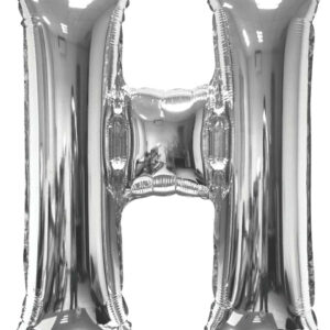 silver letter h balloon