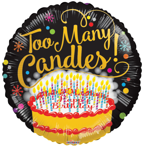 18" Too Many Candles Birthday  Helium Foil Balloon (5 Pack) #15436