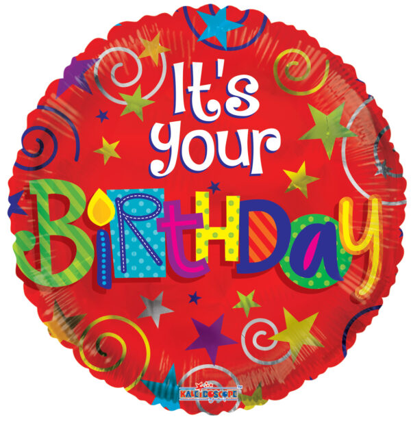 18" It's Your Birthday Red Helium Foil Balloon (5 Pack) #15806