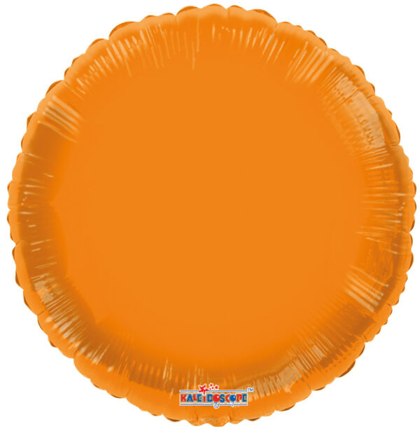 18" Neon Orange Circle Helium Foil Balloon (5 Pack) #16472