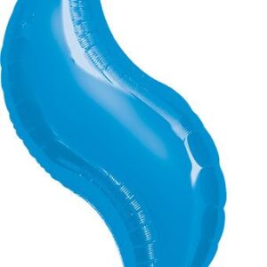 19" Curve Blue Flame Shape Foil Balloons Air Fill Only 5-PACK #16229