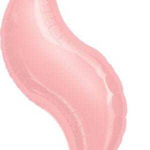 19" Curve Pastel Pink Flame Shape Foil Balloons Air Fill Only 5-PACK #16462