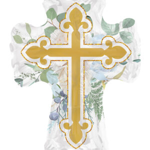 12" Religious Holy Cross Shape Air Fill Foil Balloons (5 Pack) #85150