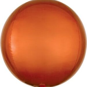 15" ORBZ Shiny Orange Spherical Round Balloon (3 Pack) #31941