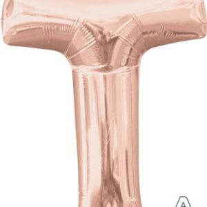 16" Mini Rose Gold Letter T Balloon Self Sealing #37471