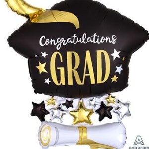 LRG SHP GRAD SATIN INFUSED CAP & DIPLOMA 25" (PKG)  40915