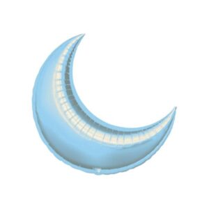 35" Pastel Blue Crescent Moon Shape Foil Balloon (3 PACK)