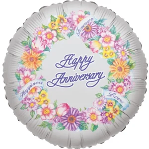 18" Anniversary Greeting Helium Foil Balloon (5 Pack) #17258