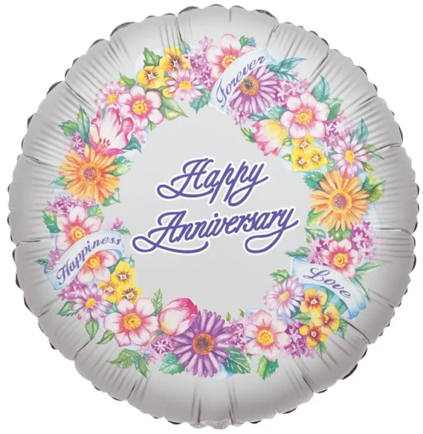 18" Anniversary Greeting Helium Foil Balloon (5 Pack) #17258